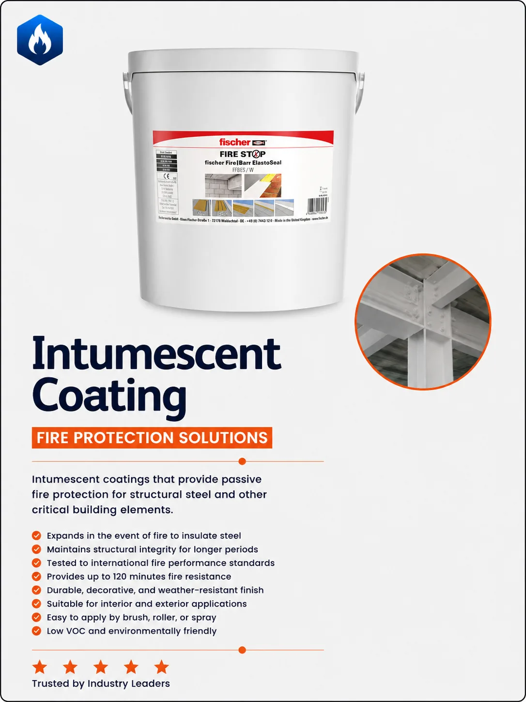 Fischer intumescent coating for passive fire protection applications