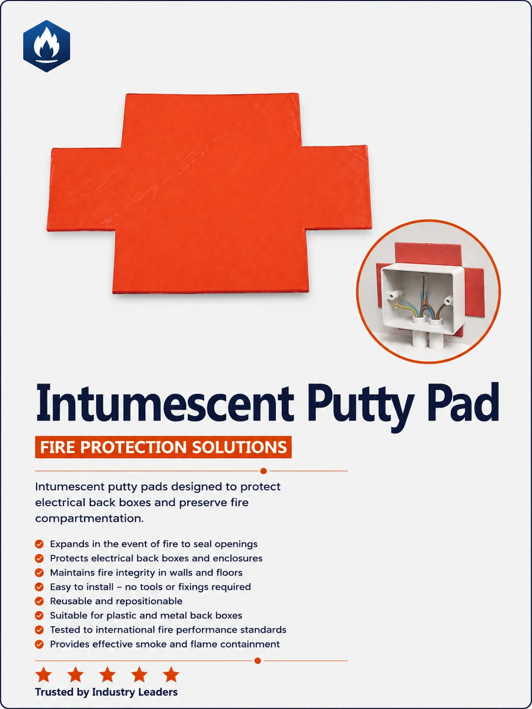 Intumescent firestop putty pad for protecting electrical boxes